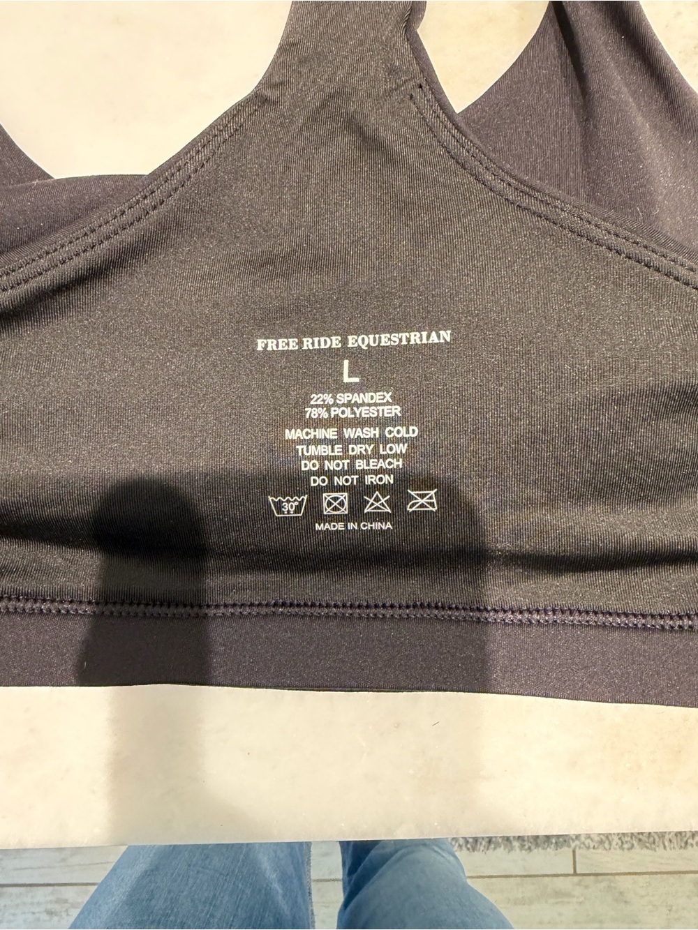 Free ride equestrian black sports bra - Picture 4 of 5